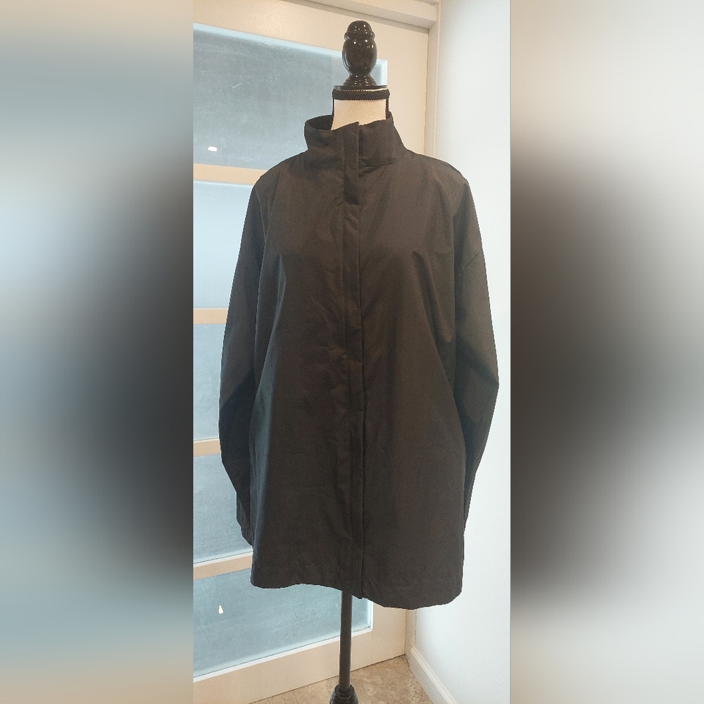 DKNY Women's Black Raincoat